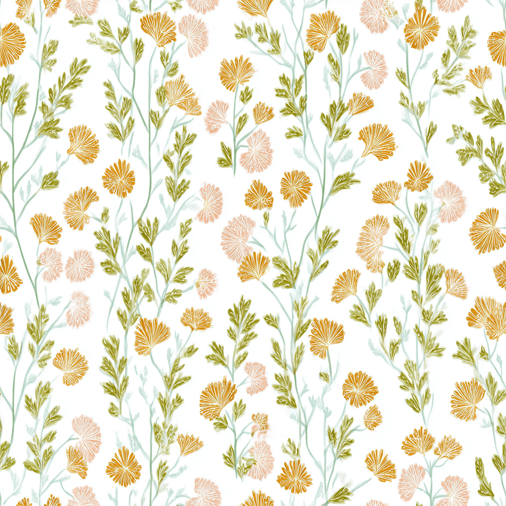 Faded Flora Wallpaper - Lemon Park