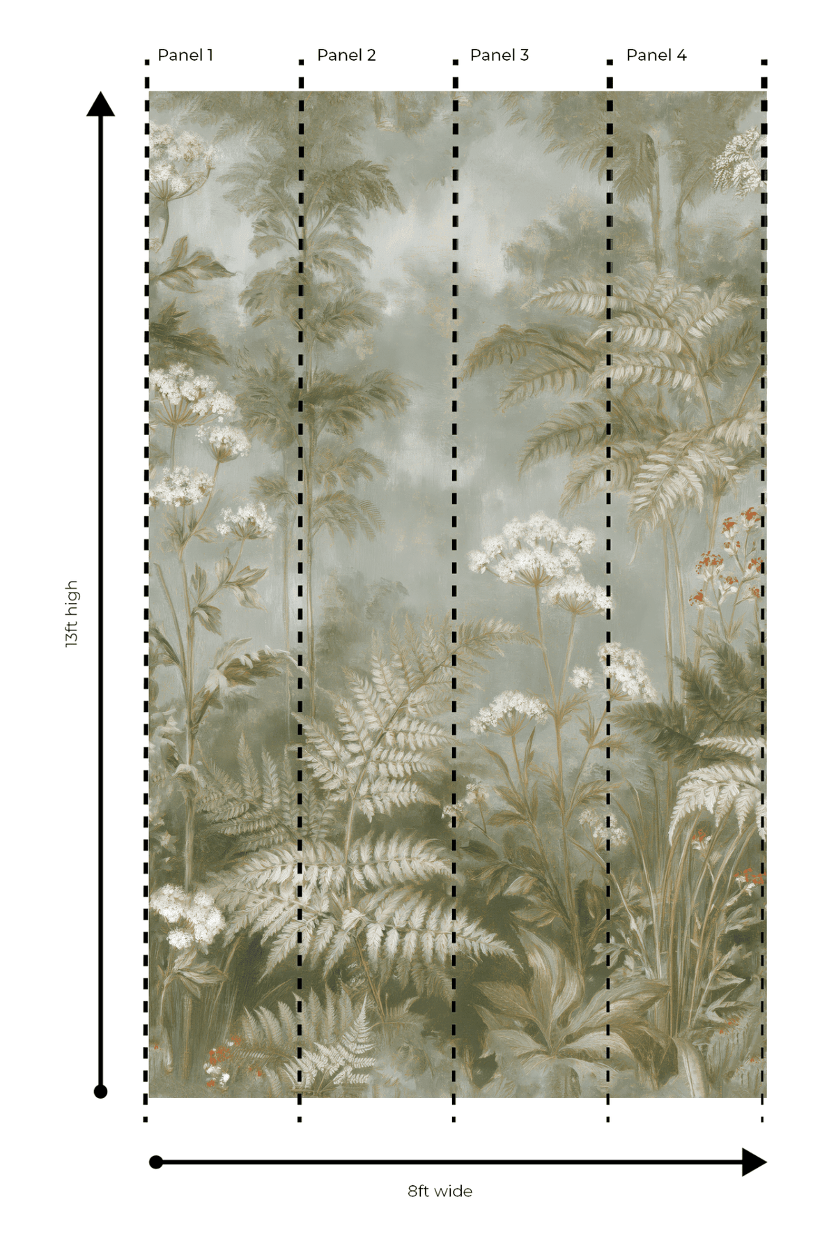 Fae & Ferns - Wall Mural - Painted Paper