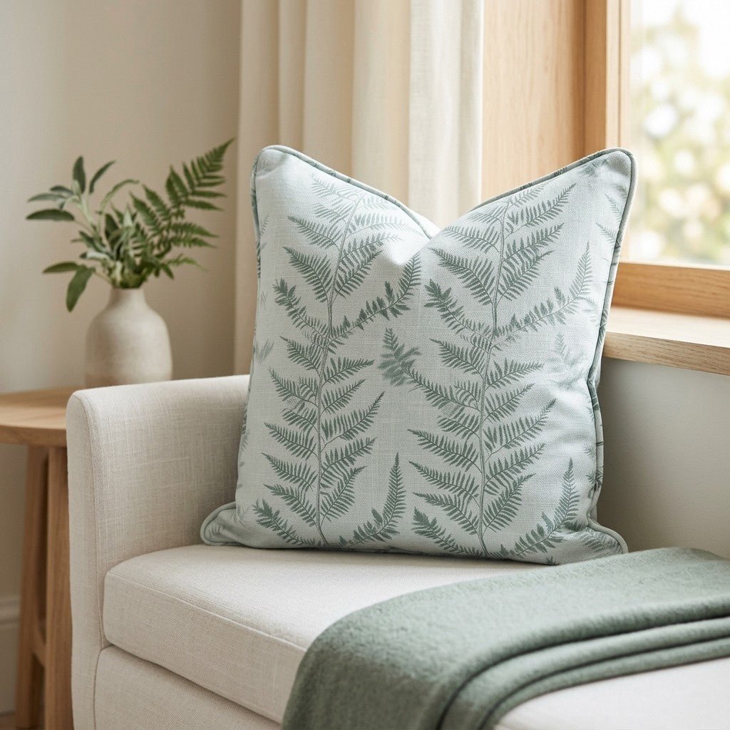Fancy Ferns Throw Pillow - Lemon Park