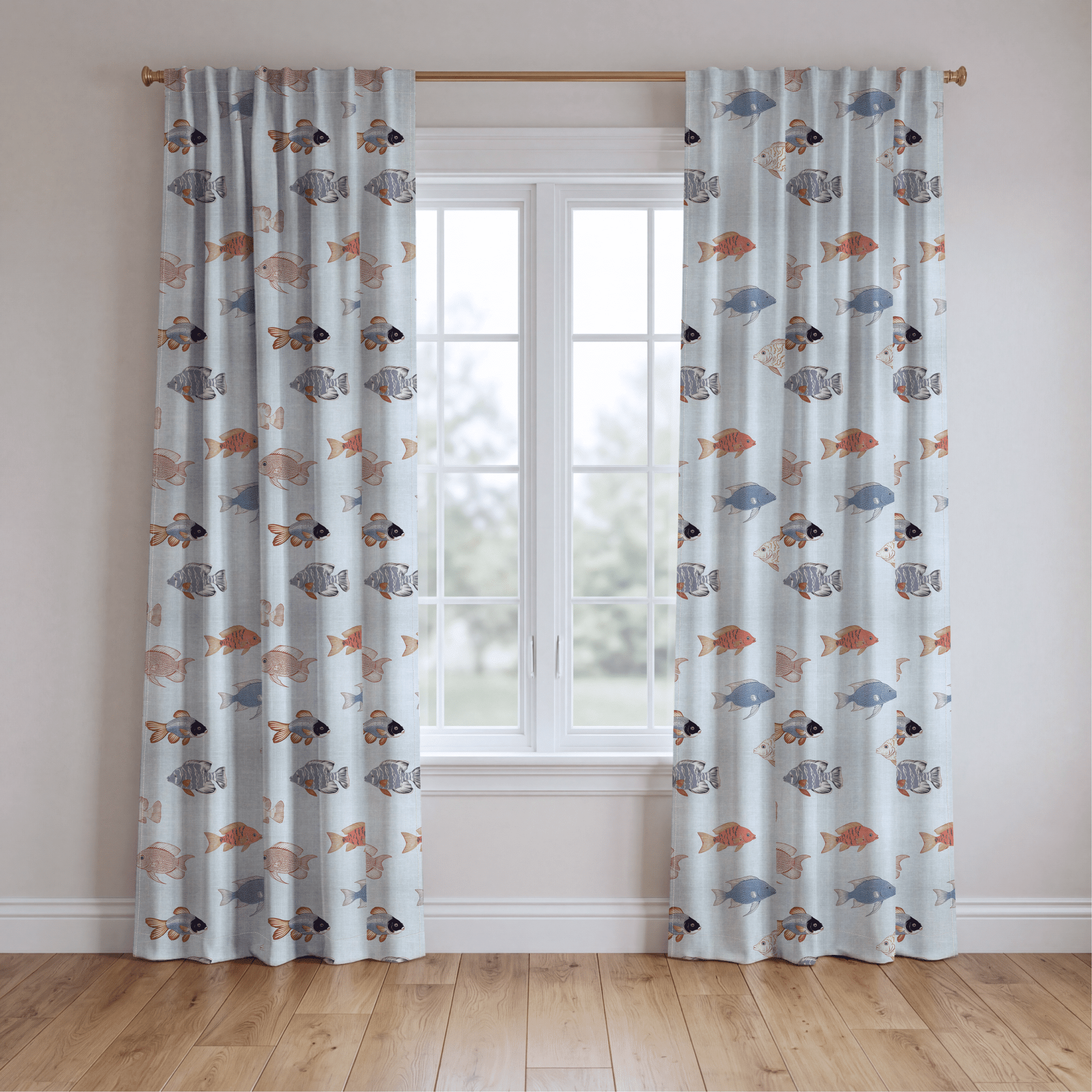 Fancy Fins - Drapery - Benton Lane Home - Lemon Park