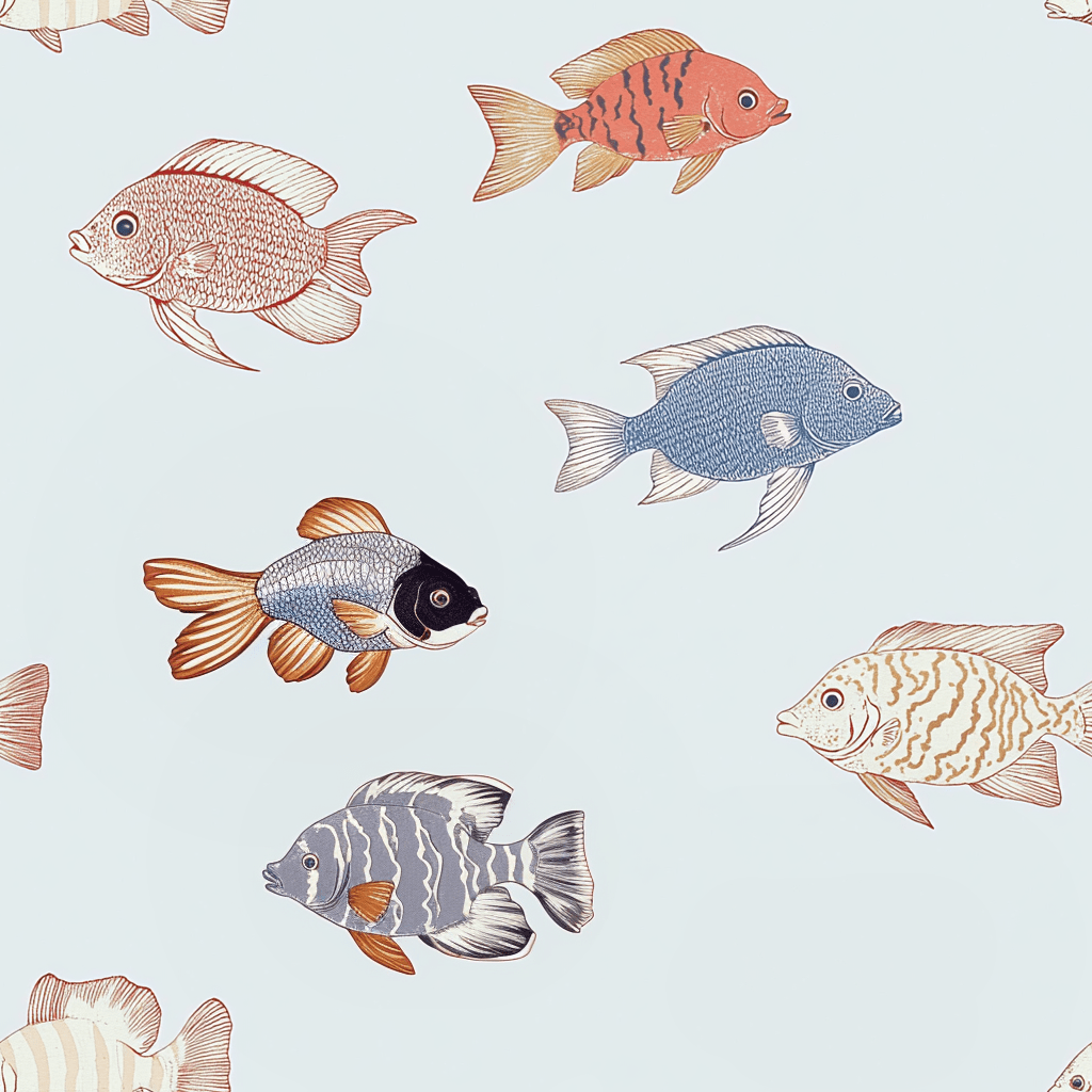 Fancy Fins Wallpaper - Lemon Park