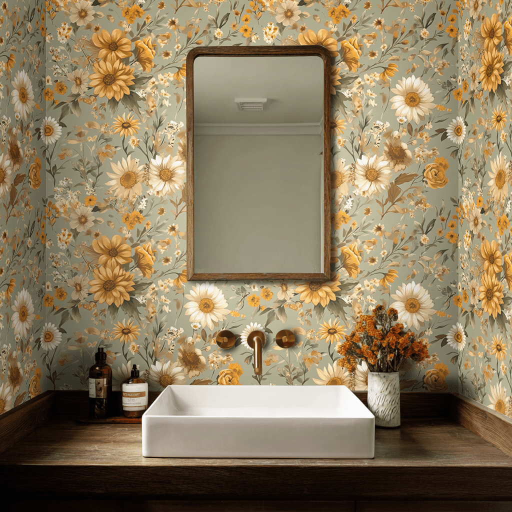 Farmhouse Blooms Wallpaper - Benton Lane Home - Painted Paper