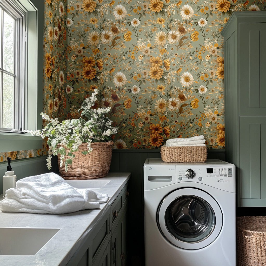 Farmhouse Blooms Wallpaper - Benton Lane Home - Painted Paper