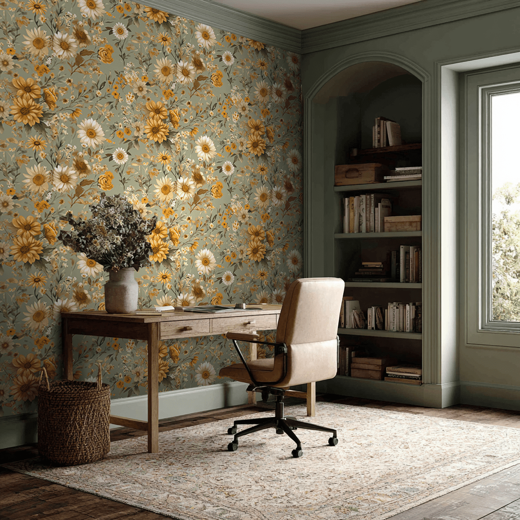 Farmhouse Blooms Wallpaper - Benton Lane Home - Painted Paper
