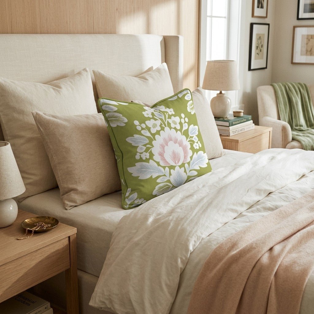 Farmhouse Damask Throw Pillow - Hillcroft Home