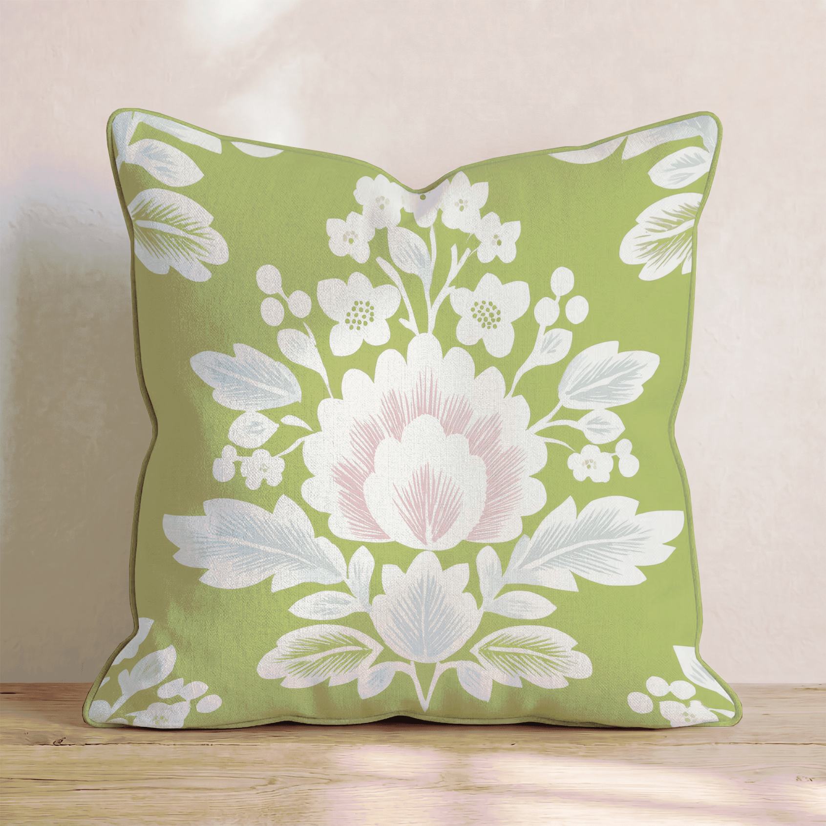 Farmhouse Damask Throw Pillow - Hillcroft Home