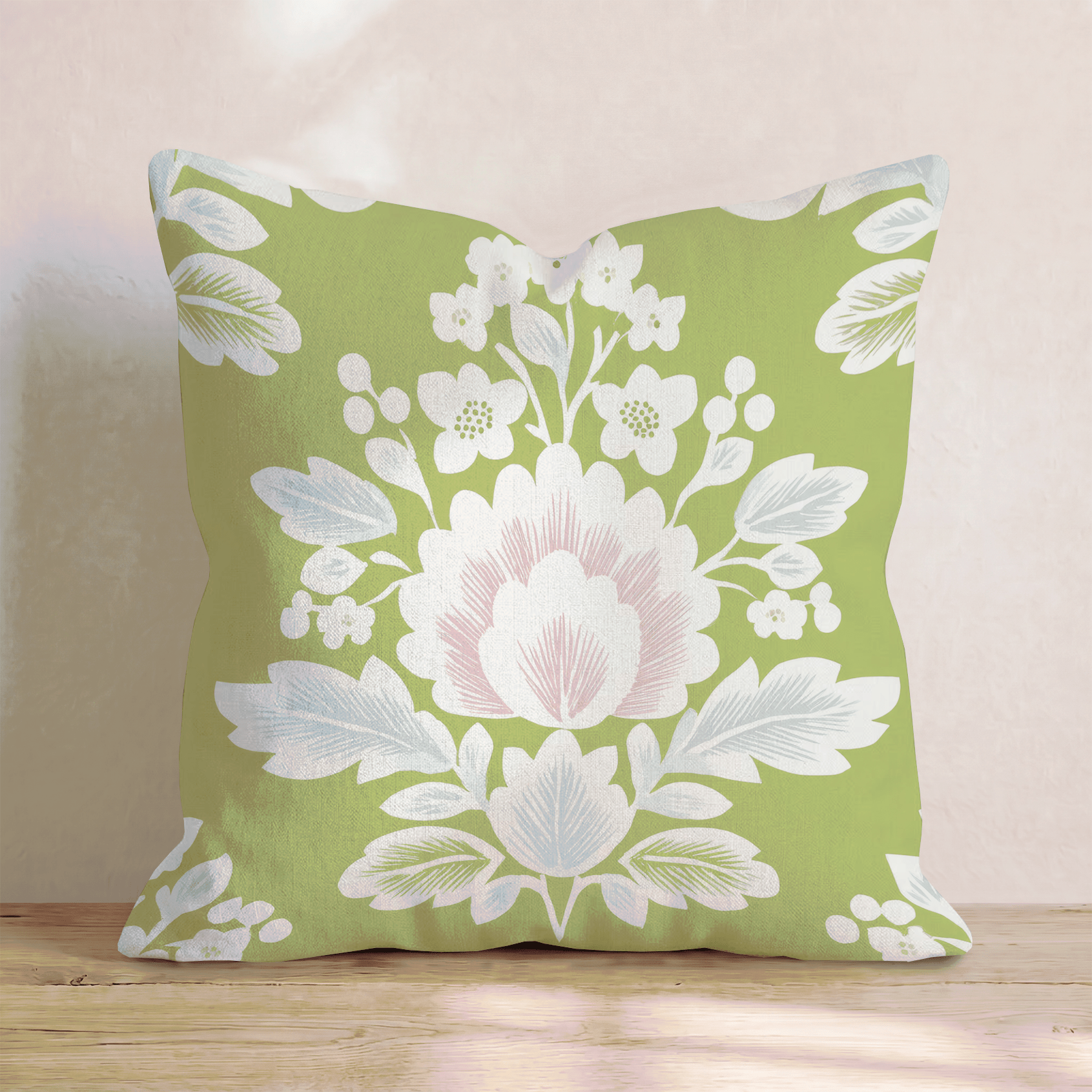 Farmhouse Damask Throw Pillow - Hillcroft Home