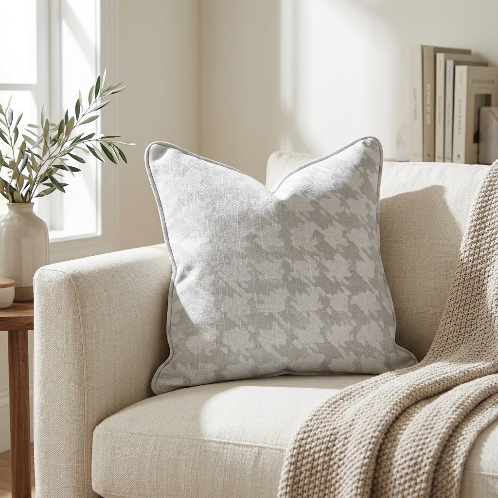 Feather Houndstooth Throw Pillow - Benton Lane Home - Lemon Park