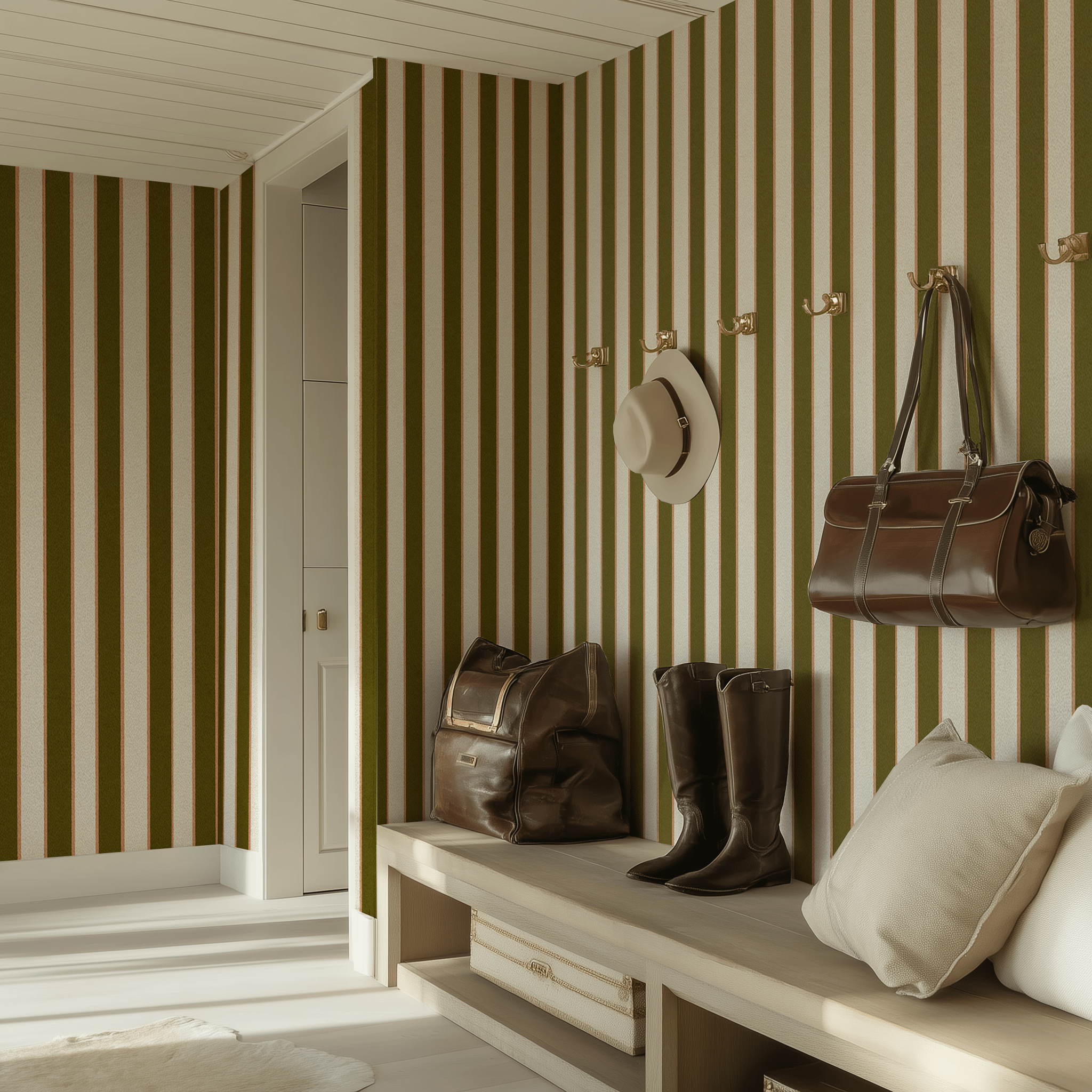 Fern Stripe Wallpaper - Benton Lane Home - Painted Paper