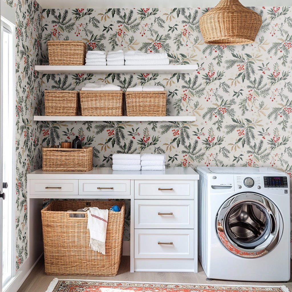 Festive Sprigs Wallpaper - Benton Lane Home - Painted Paper