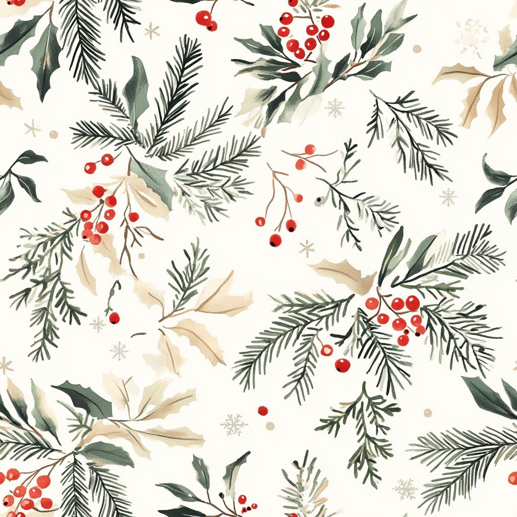 Festive Sprigs - Painted Paper