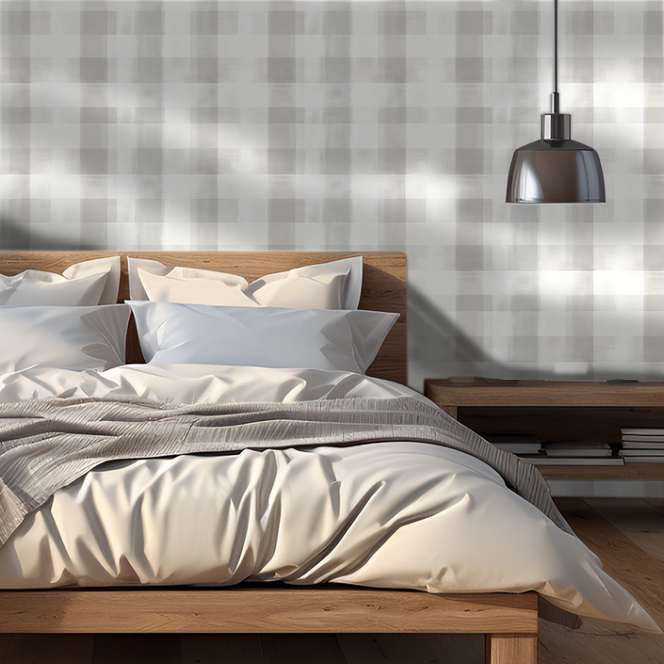 Finnegan Checked Faux Grasscloth Wallpaper - Benton Lane Home - Painted Paper