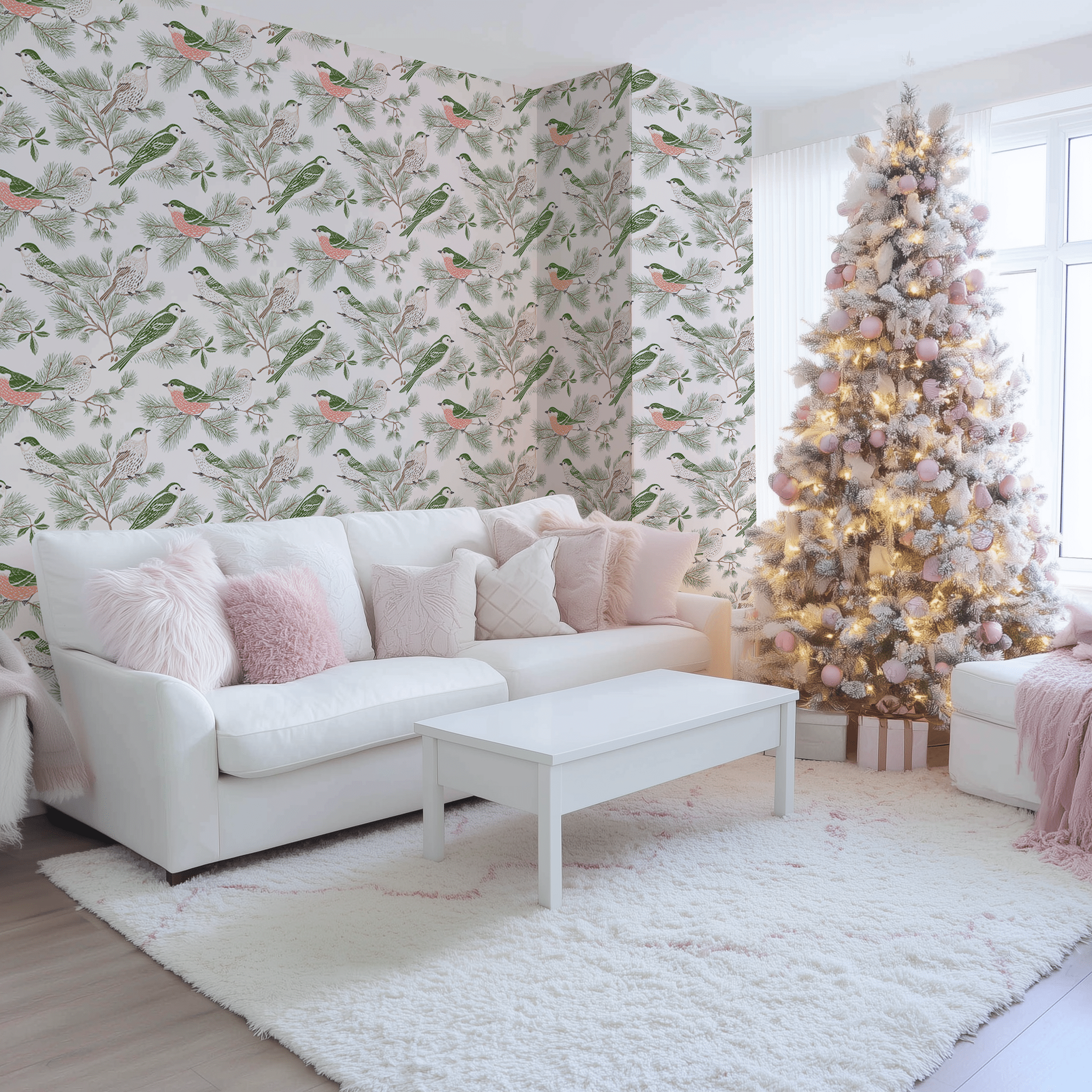 Fir & Finch Wallpaper - Benton Lane Home - Painted Paper