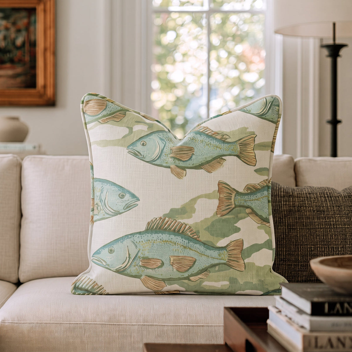 Fishing Around Throw Pillow throw pillow - Hillcroft Home