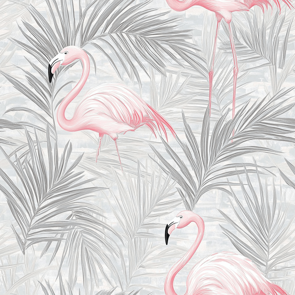 Flamingo Veil Wallpaper - Benton Lane Home - Painted Paper