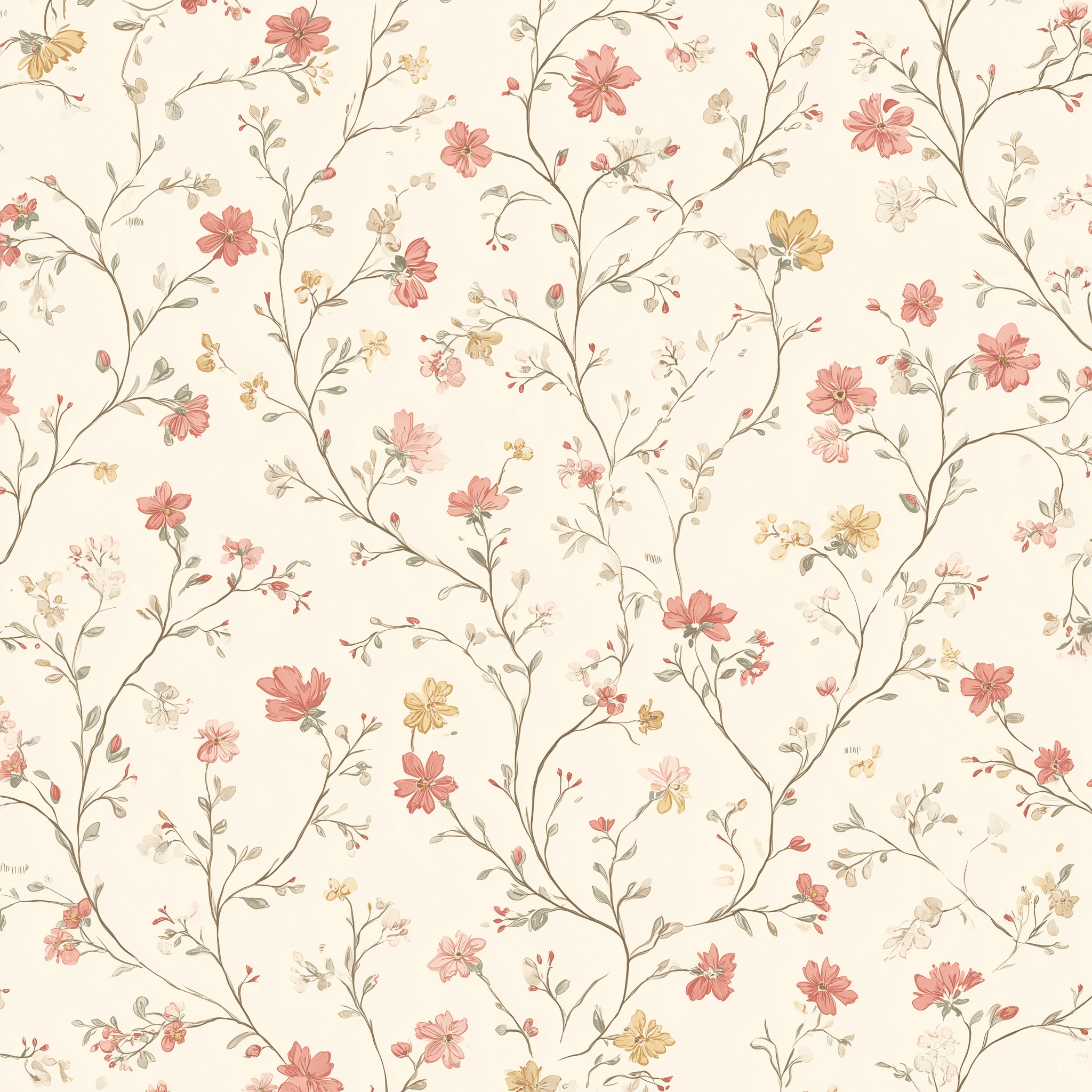 Flonnie Floral Wallpaper - Benton Lane Home - Painted Paper