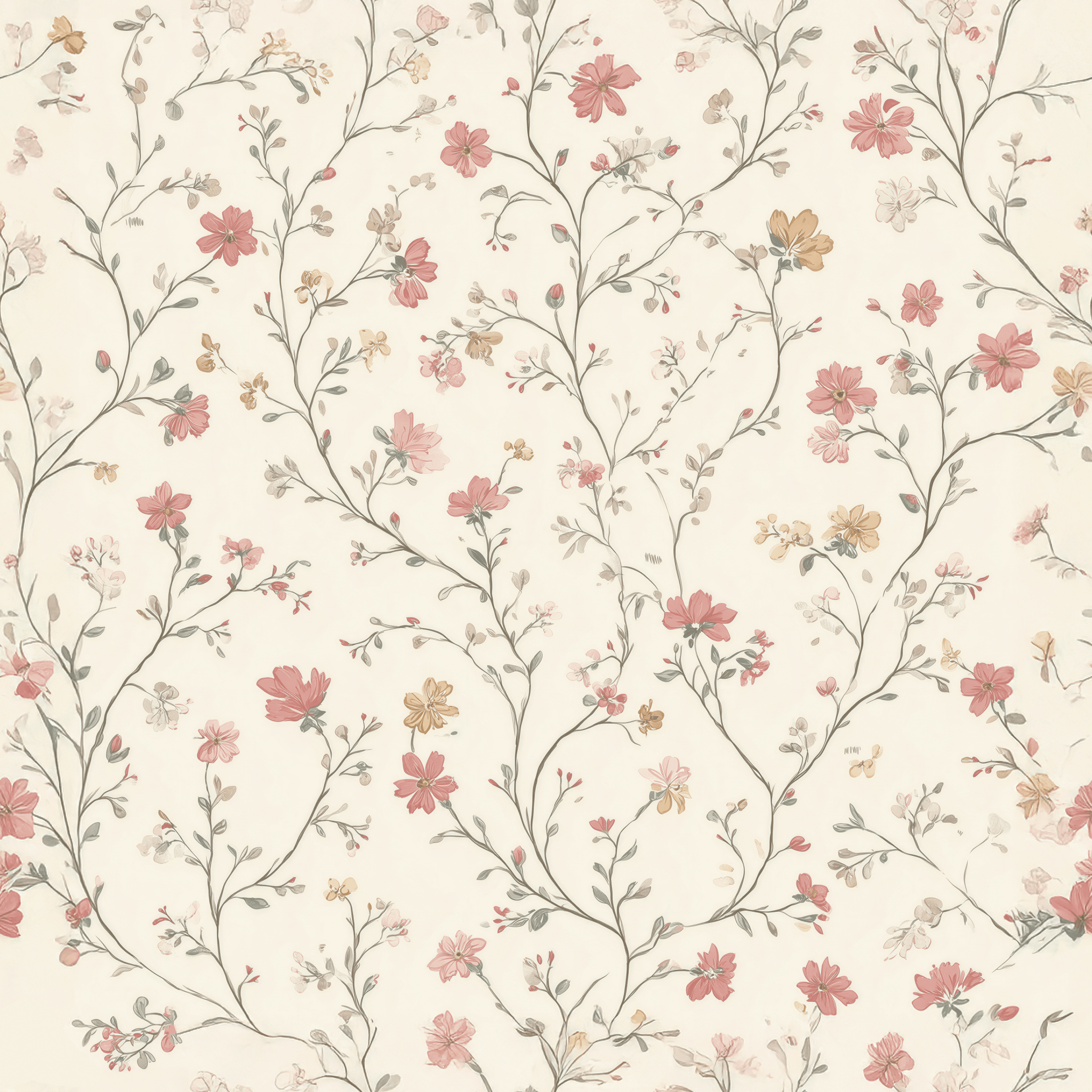 Flonnie Floral Wallpaper - Benton Lane Home - Painted Paper