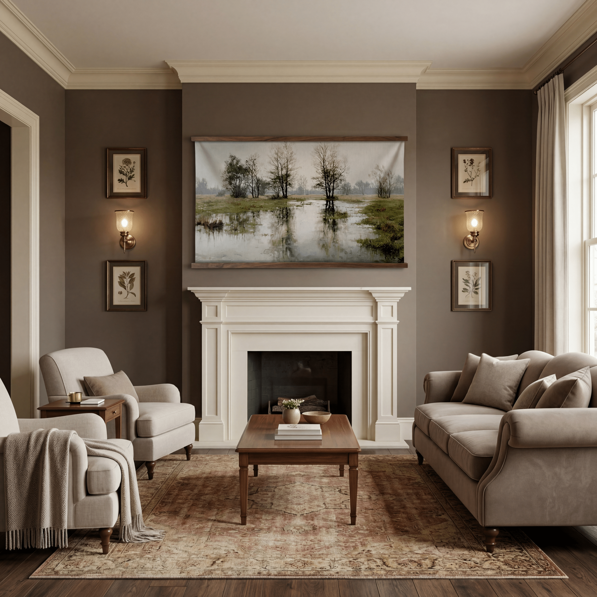 Flooded Meadow - Tapestry - Benton Lane Home - Painted Paper