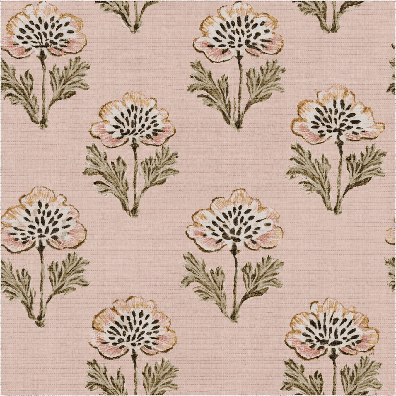 Flora Cascade Faux Grasscloth Wallpaper - Benton Lane Home - Painted Paper