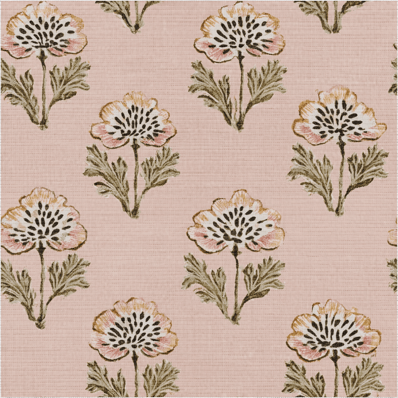 Flora Cascade Faux Grasscloth Wallpaper - Painted Paper