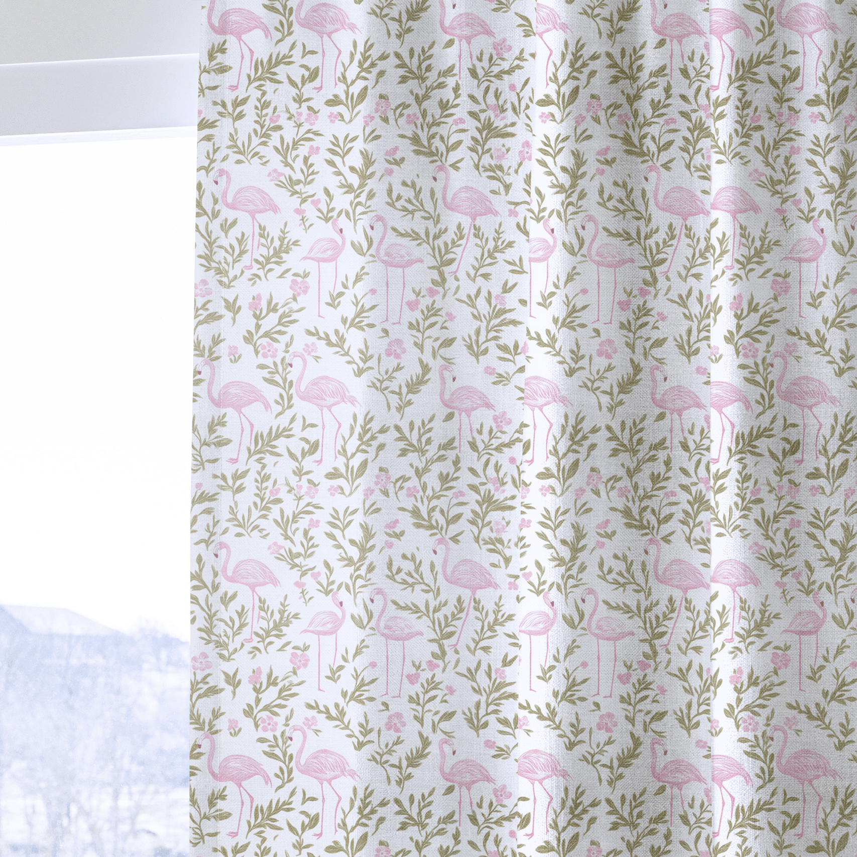 Flora Flamingo - Drapery - Benton Lane Home - Lemon Park