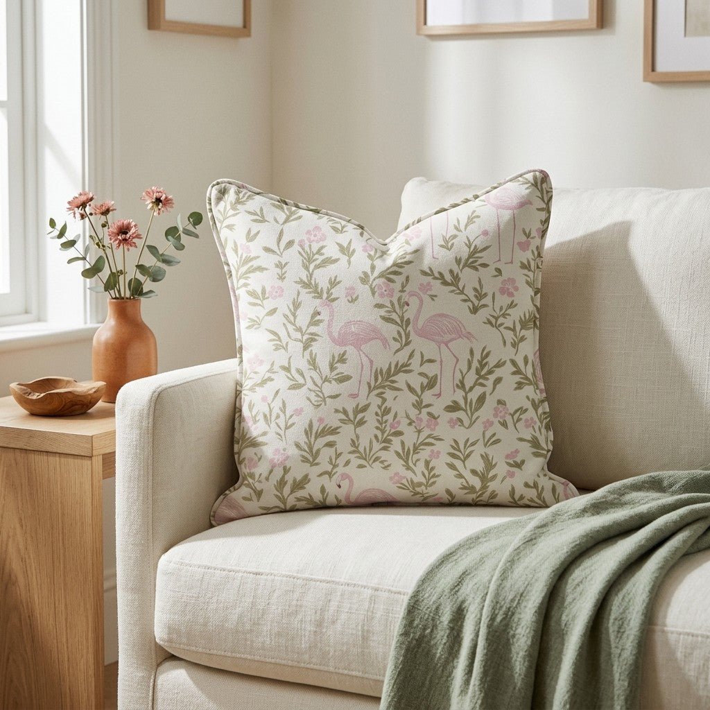 Flora Flamingo Throw Pillow - Benton Lane Home - Lemon Park