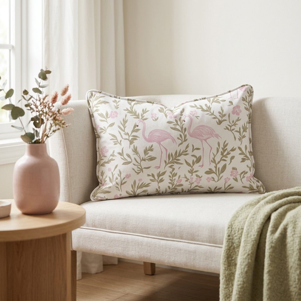 Flora Flamingo Throw Pillow - Benton Lane Home - Lemon Park