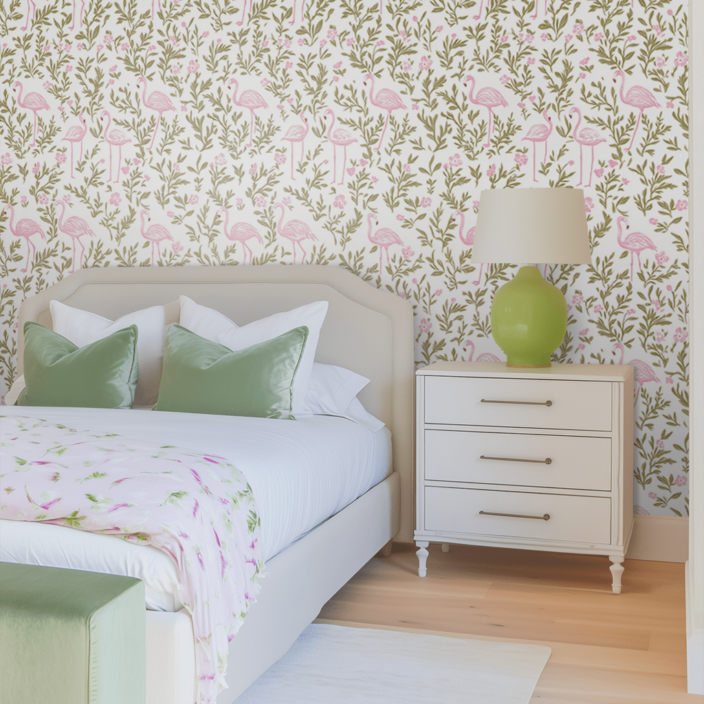 Flora Flamingo Wallpaper - Lemon Park