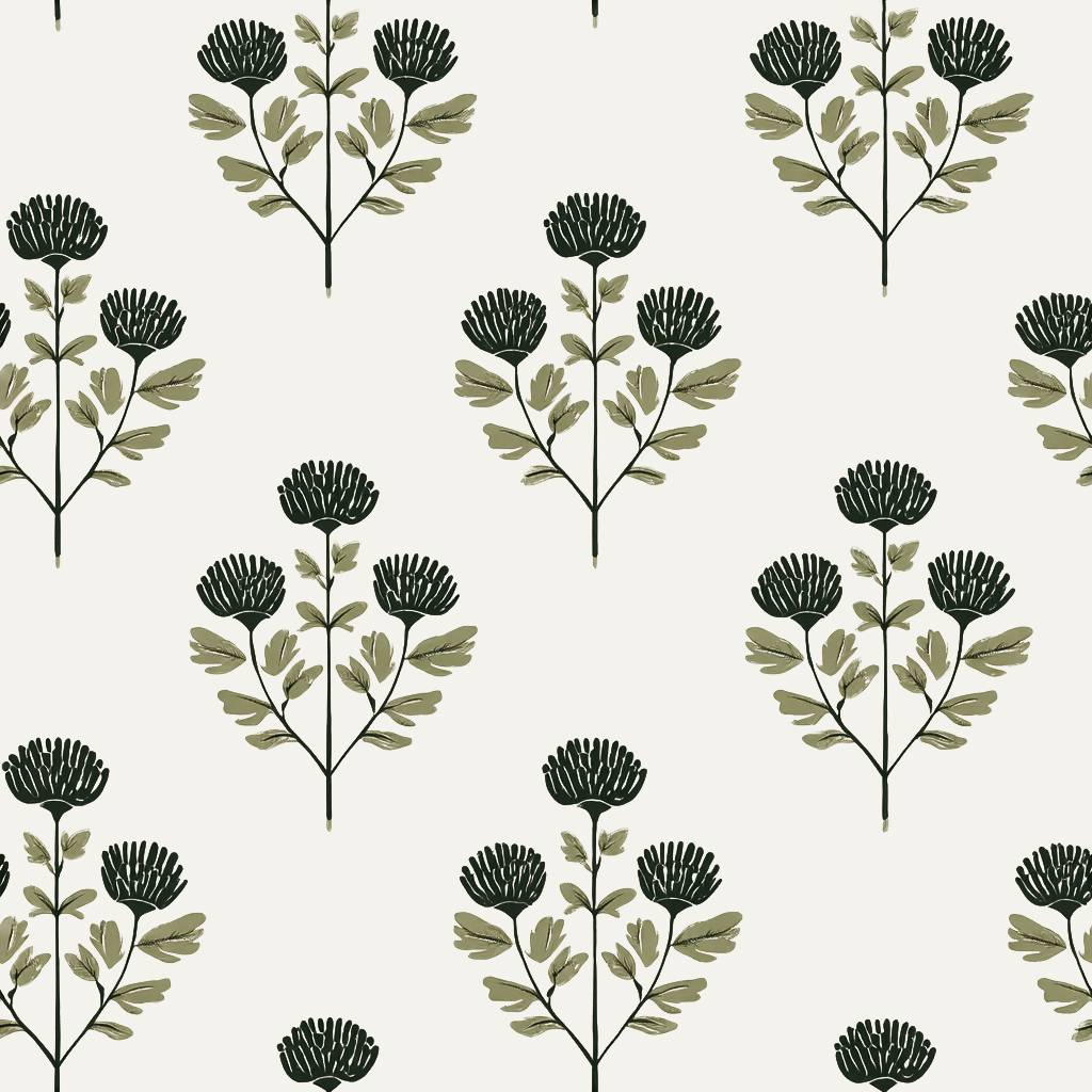 Flora Folk Wallpaper - Painted Paper