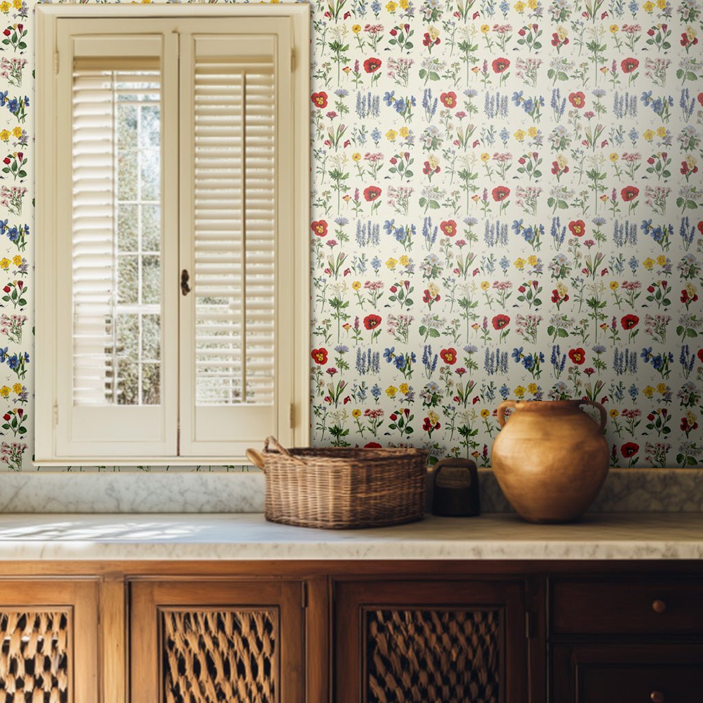 Flora Sketch Wallpaper - Benton Lane Home - Painted Paper