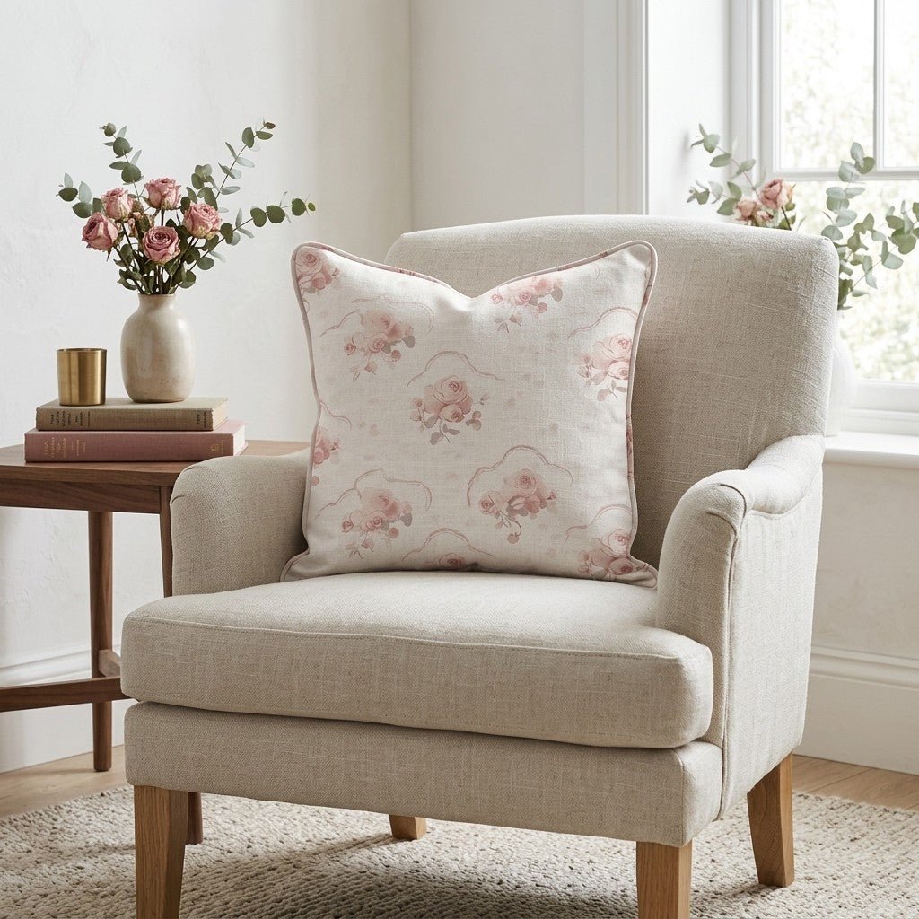 Floral Cameo Throw Pillow - Lemon Park