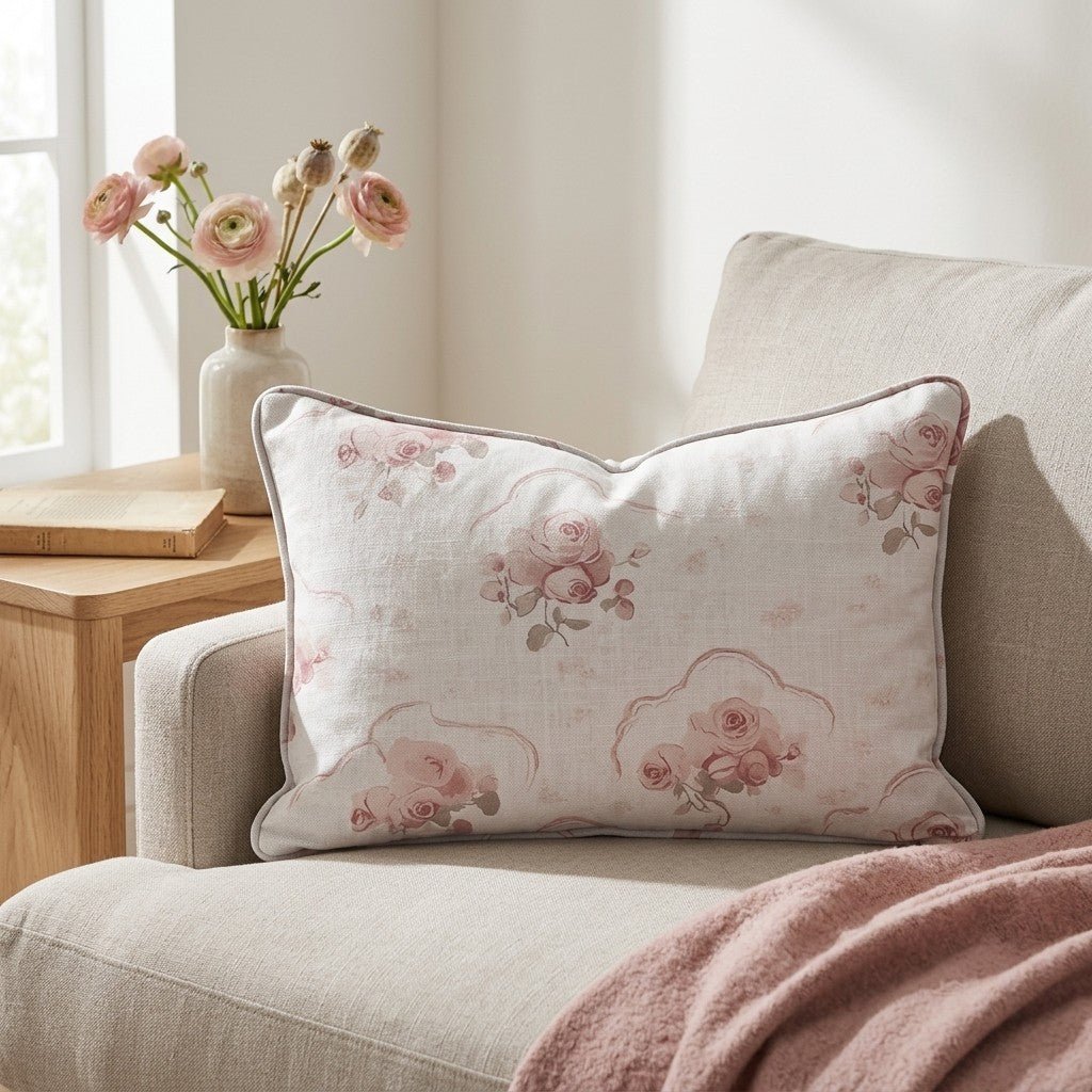 Floral Cameo Throw Pillow - Benton Lane Home - Lemon Park