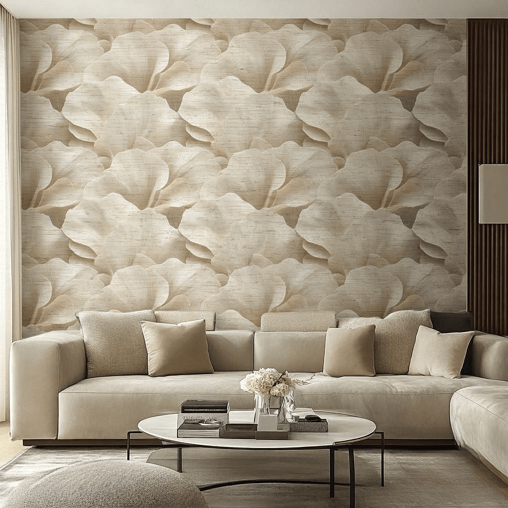 Floral Embrace Faux Grasscloth Wallpaper - Benton Lane Home - Painted Paper