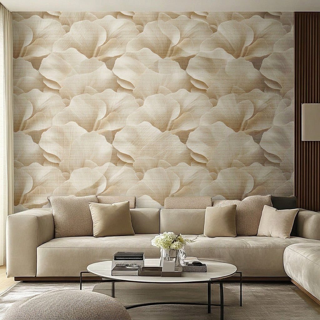 Floral Embrace Faux Grasscloth Wallpaper - Painted Paper