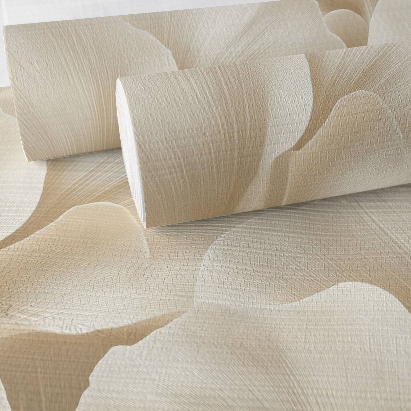 Floral Embrace Faux Grasscloth Wallpaper - Painted Paper