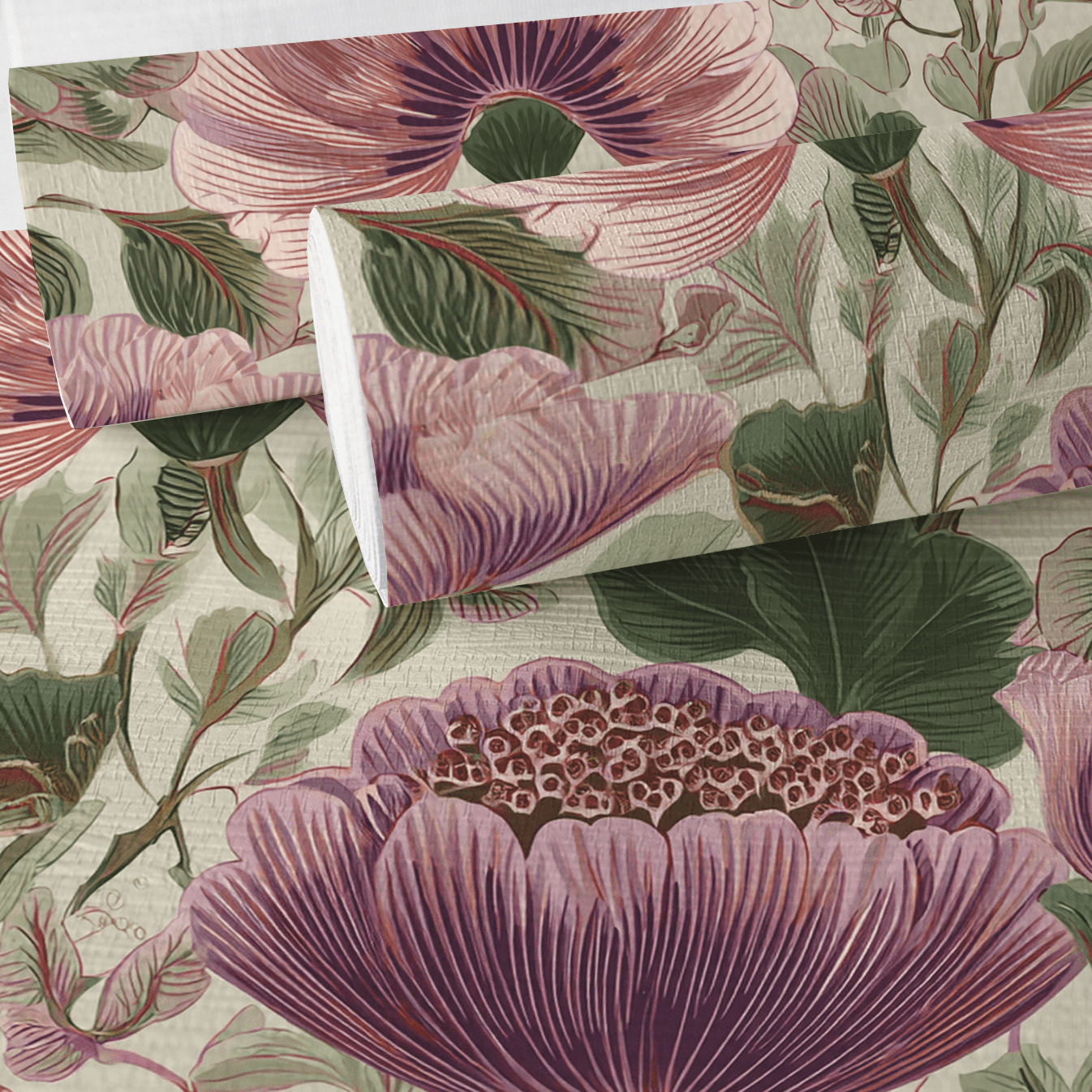 Floral Escape Faux Grasscloth Wallpaper - Painted Paper