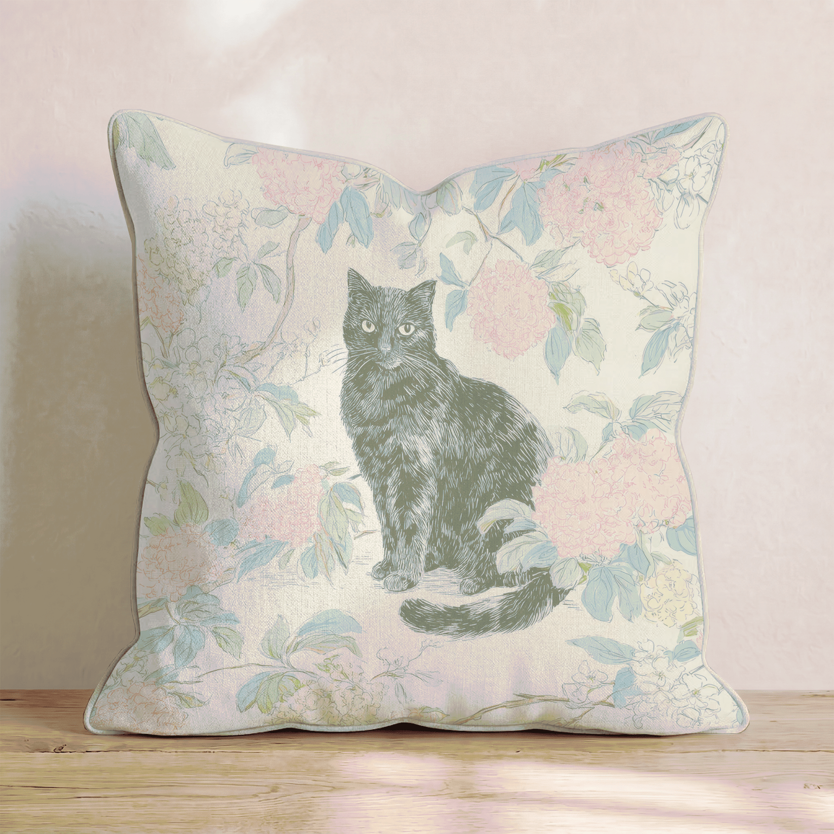 Floral Feline Throw Pillow - Benton Lane Home - Hillcroft Home