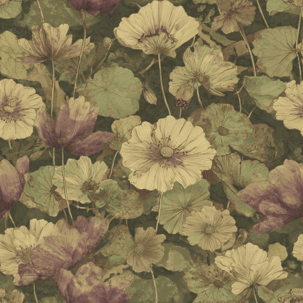 Floral Foliage Wallpaper - Benton Lane Home - Painted Paper