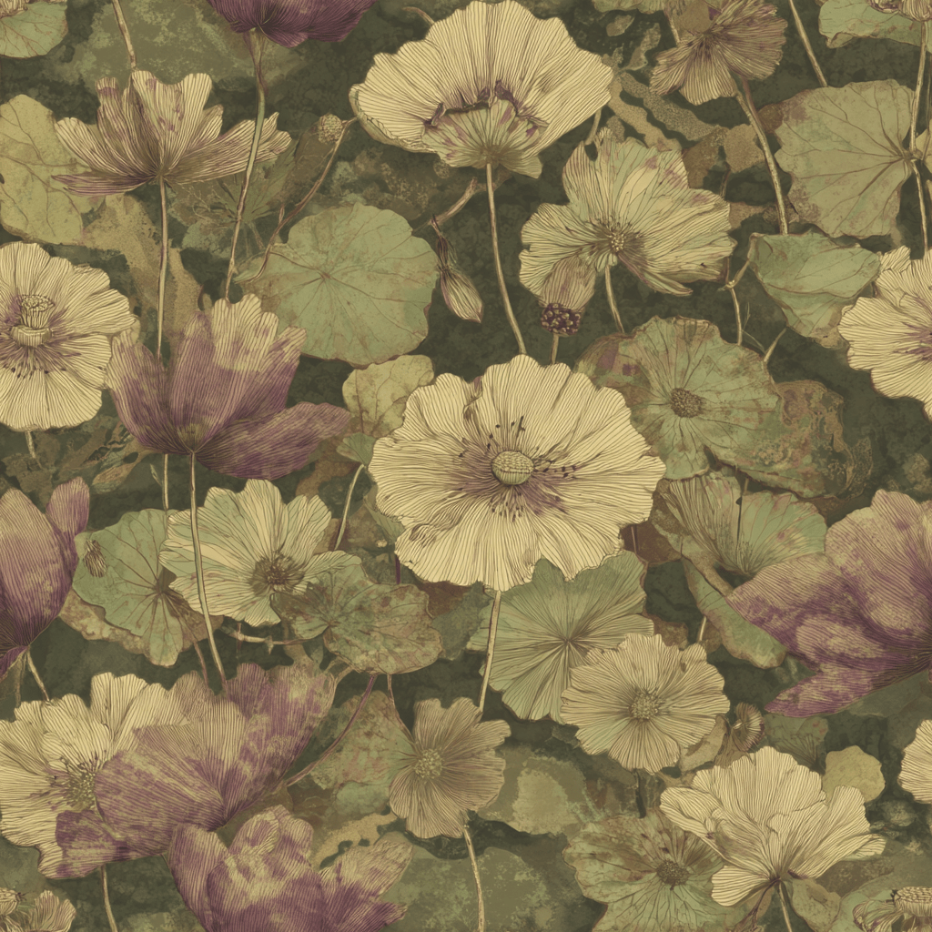 Floral Foliage Wallpaper - Benton Lane Home - Painted Paper