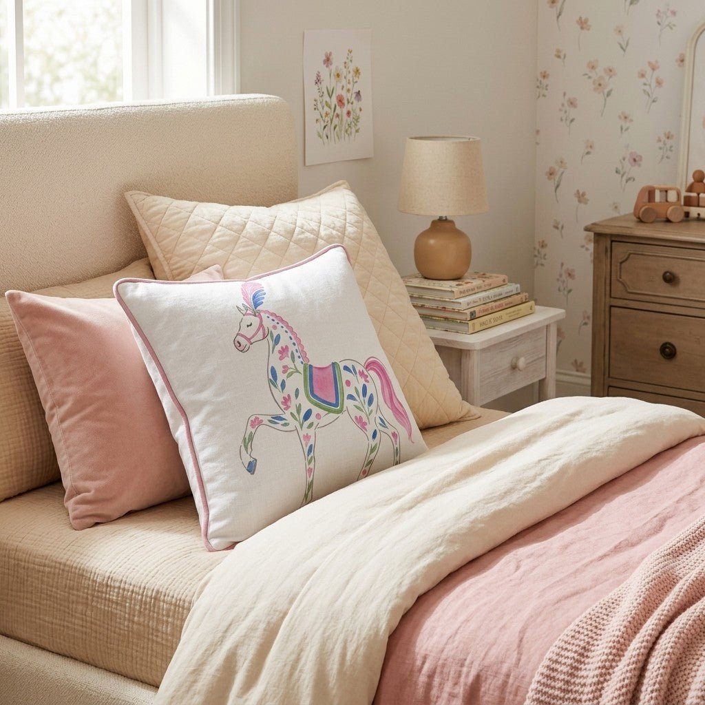 Floral Horse Throw Pillow - Benton Lane Home - Hillcroft Home