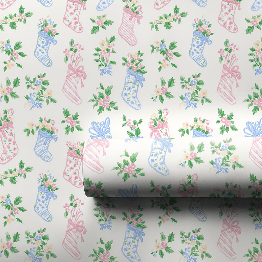 Floral Stockings - Wrapping Paper - Benton Lane Home - Lemon Park