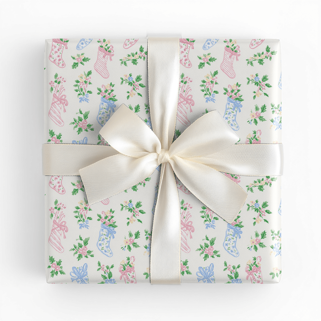 Floral Stockings - Wrapping Paper - Benton Lane Home - Lemon Park