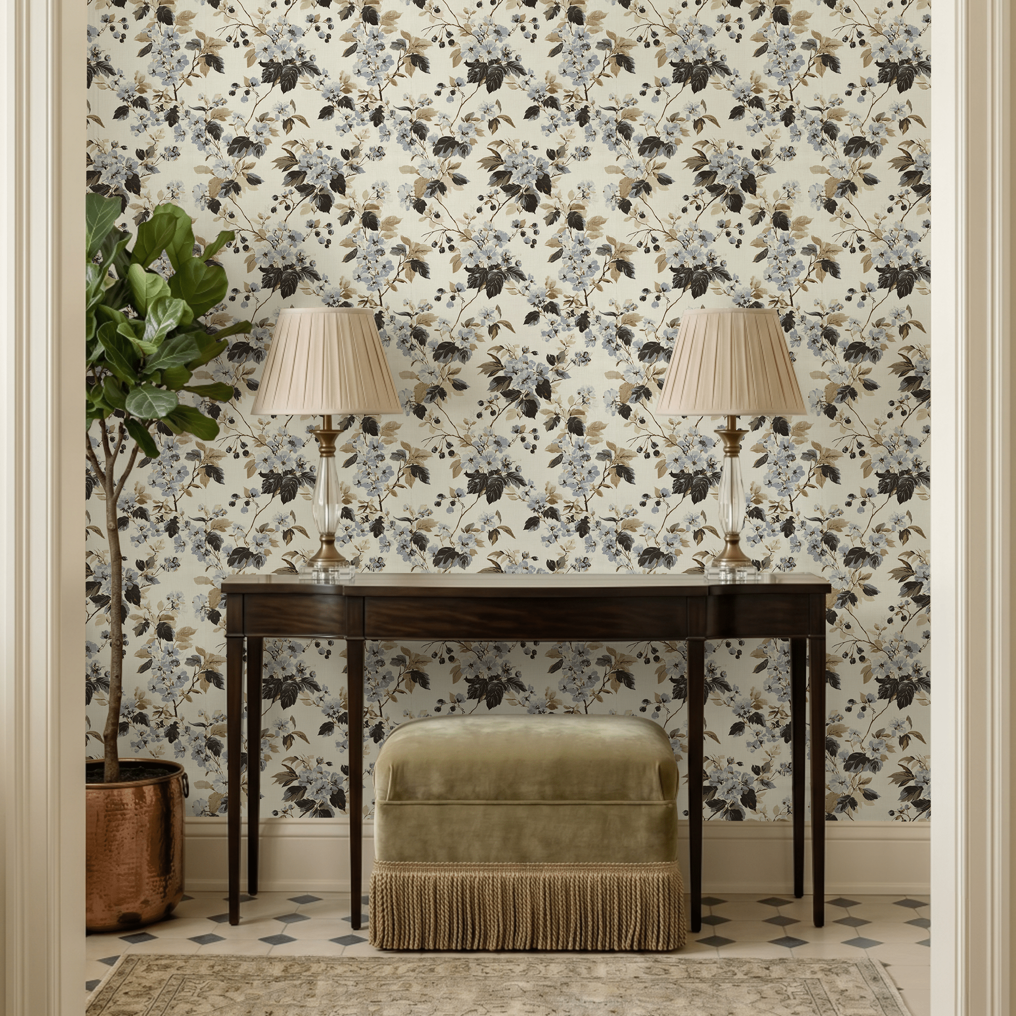 Florals & Vines Wallpaper - Painted Paper