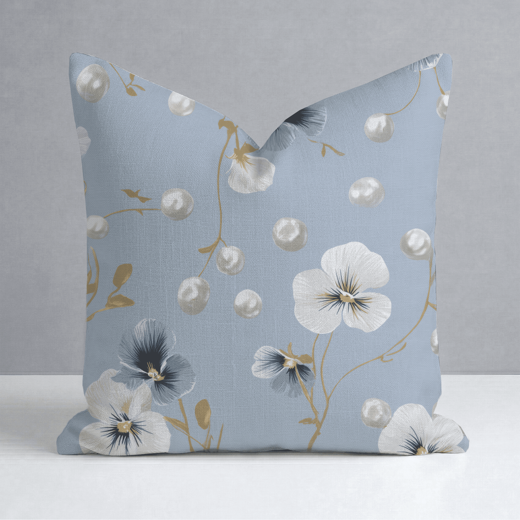 Flower Pearls Throw Pillow - Benton Lane Home - Lemon Park