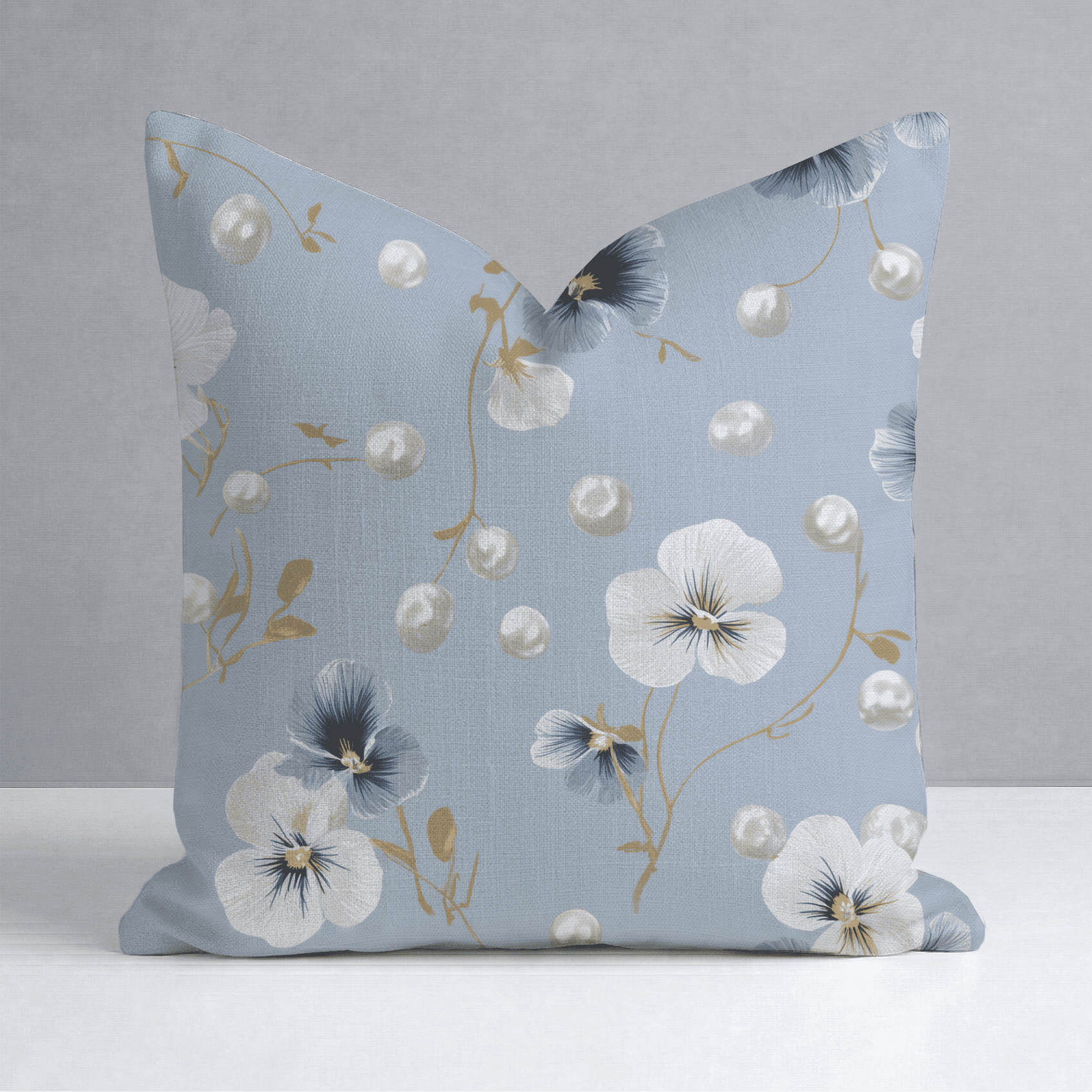 Flower Pearls Throw Pillow - Benton Lane Home - Lemon Park