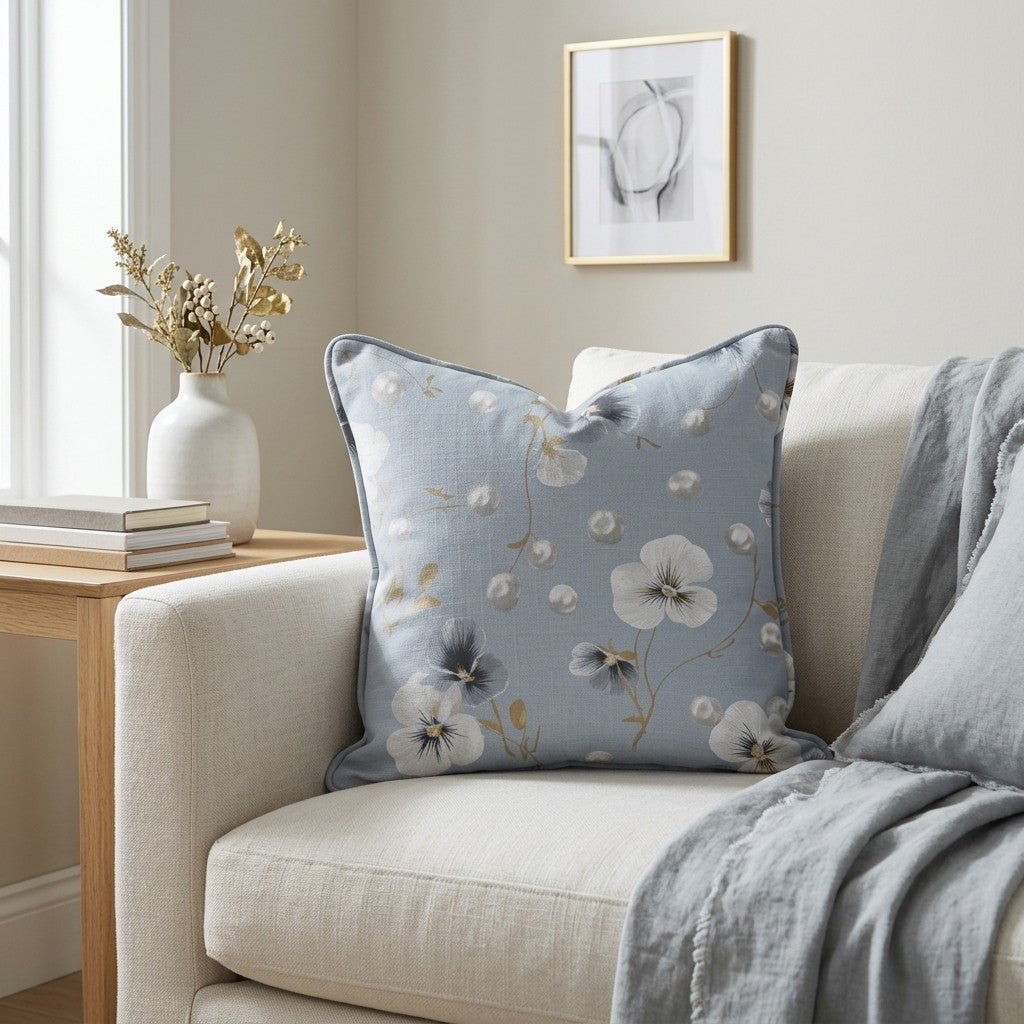 Flower Pearls Throw Pillow - Benton Lane Home - Lemon Park