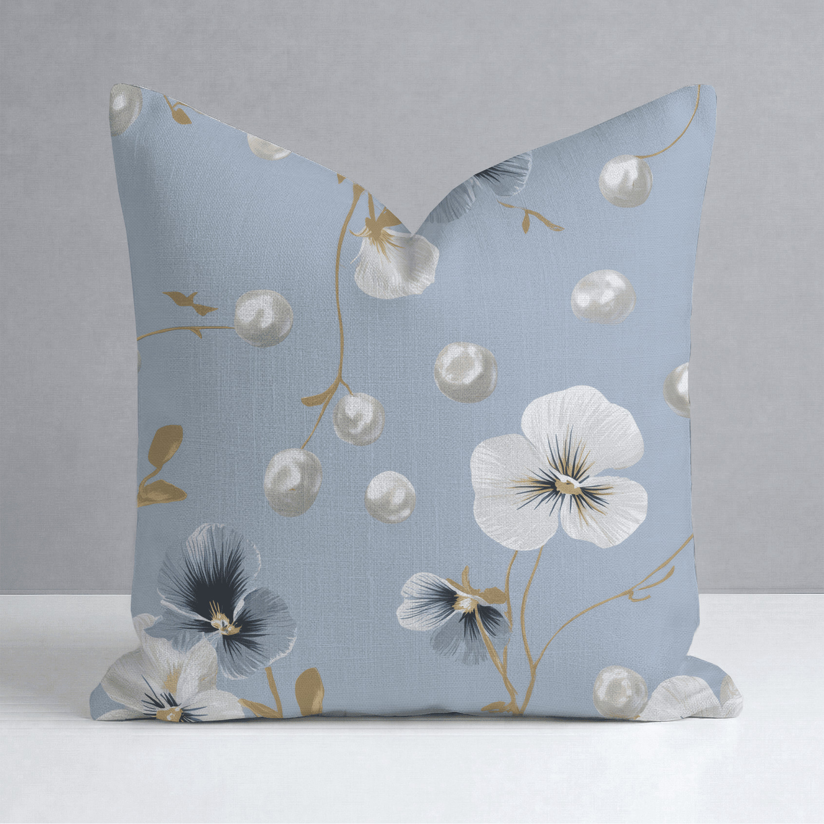 Flower Pearls Throw Pillow - Benton Lane Home - Lemon Park