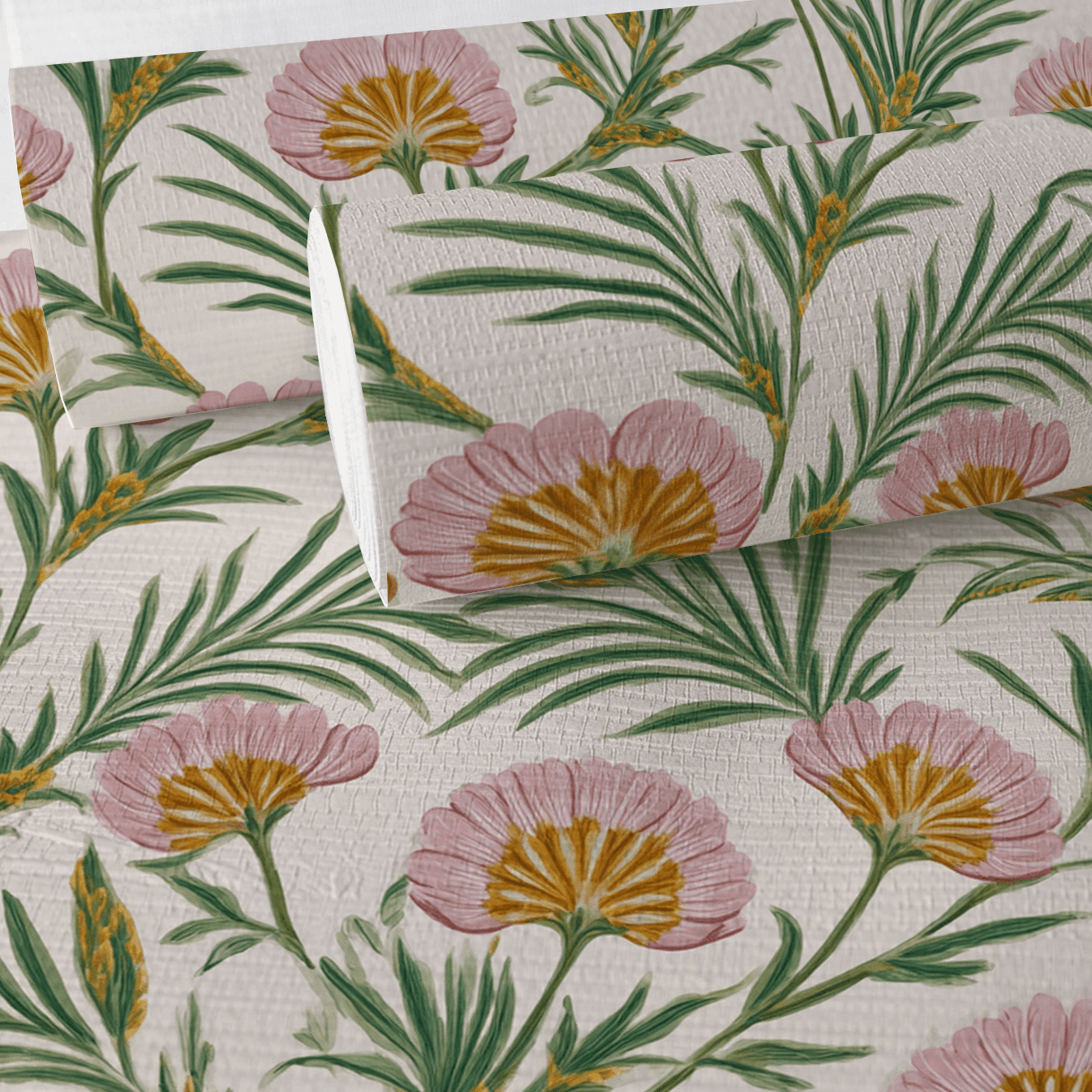 Folk Flor Faux Grasscloth Wallpaper - Painted Paper