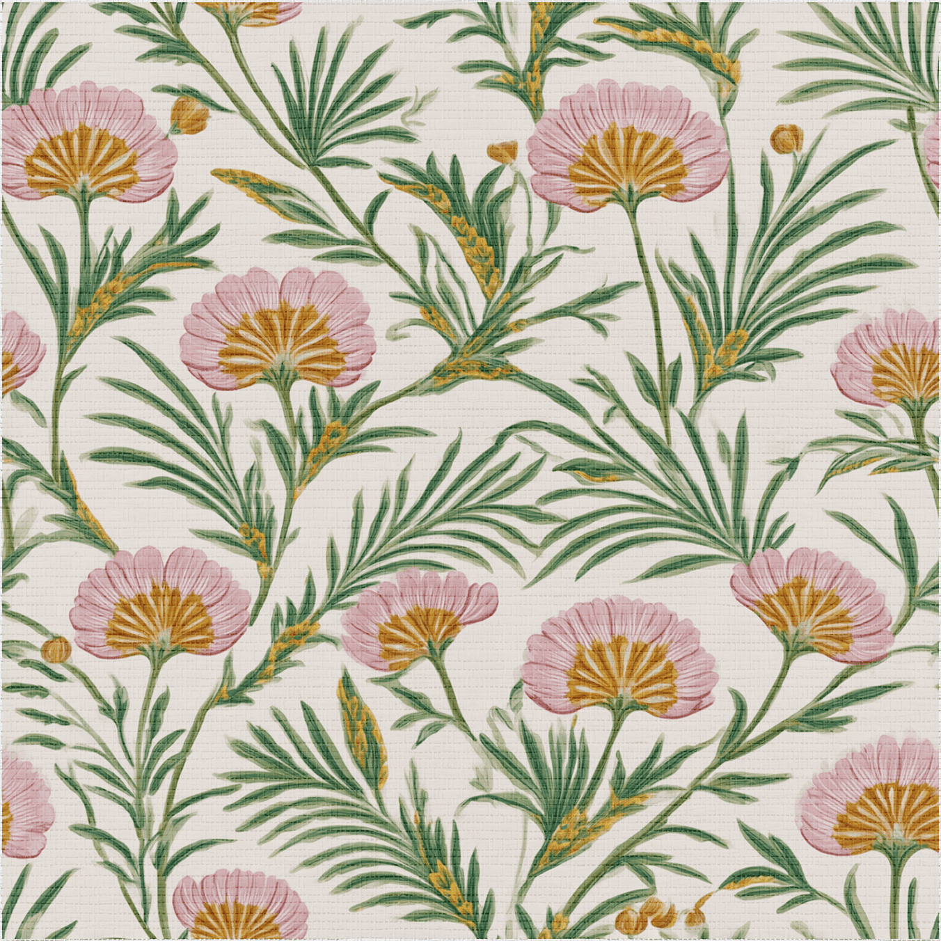 Folk Flor Faux Grasscloth Wallpaper - Benton Lane Home - Painted Paper