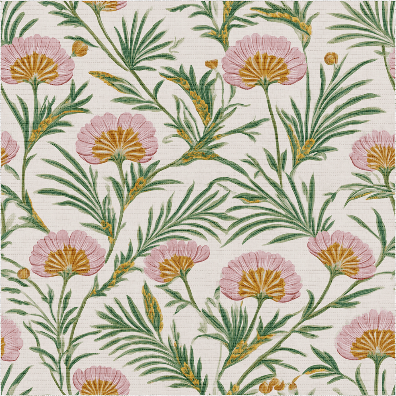 Folk Flor Faux Grasscloth Wallpaper - Painted Paper